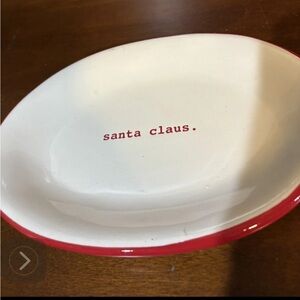 Rae Dunn White with Magento Small Plate Santa Claus EUC